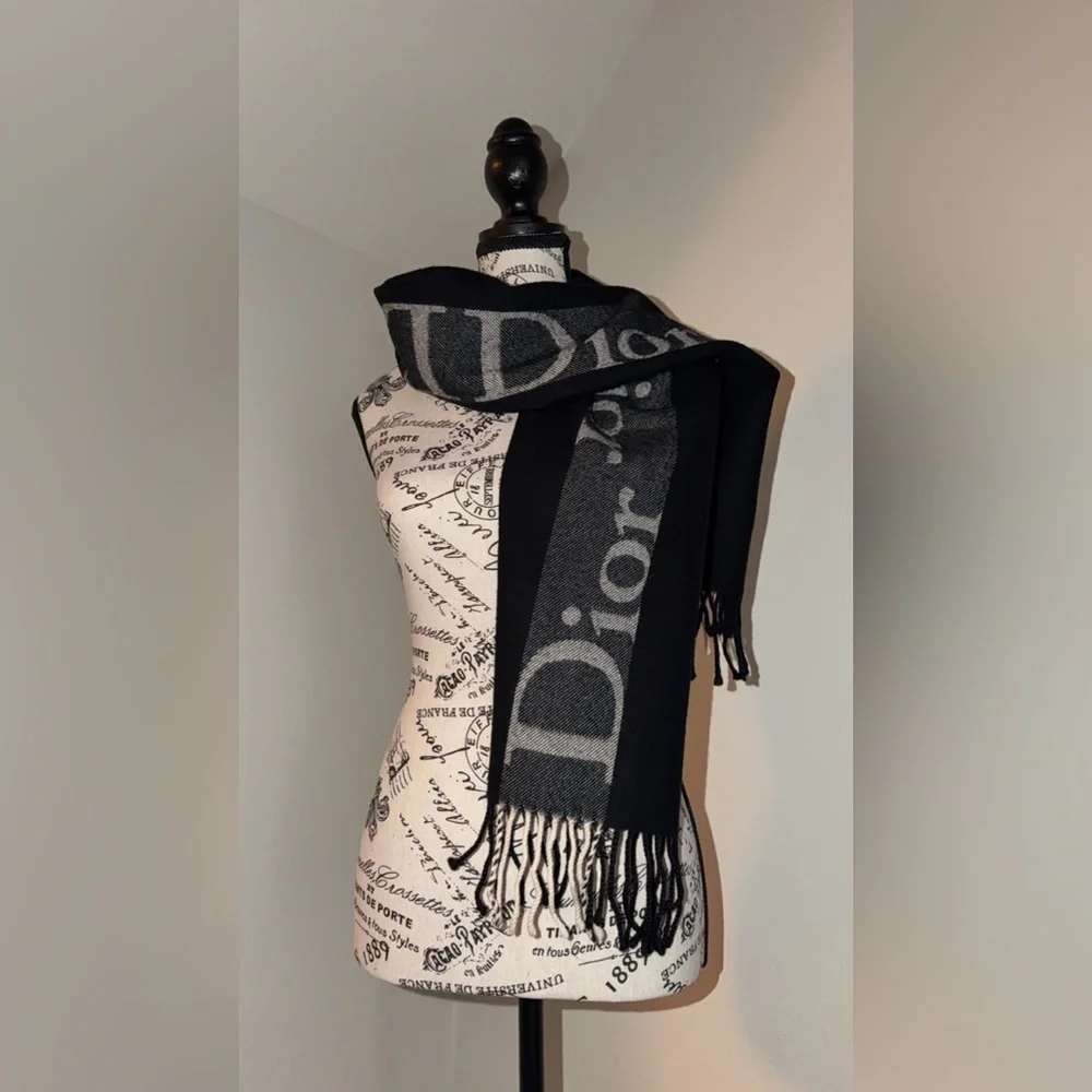 Authentic Christian Dior Stole Muffler Shawl Logo